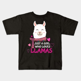 Just A Girl Who Loves Llamas - Alpaca & Llama Lovers Kids T-Shirt